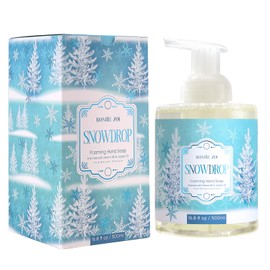 ROMIIE ZOI Christmas Foaming Hand Soap with Gift Box - Snowdrop Design, Peppermint Scented Holiday Soap for Bathroom Winter Decor, Stocking Stuffer, Gift for Guests – 500ml / 16.8oz