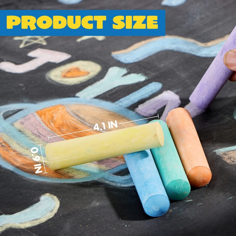 JOYIN 120 PCS Sidewalk Chalks for Kids Giant Box Non-toxic
