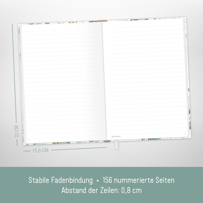 Trendstuff by Häfft Notebook A5+ Squared with Elastic Band [Gold