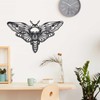 OYEFLY Death Head Moth Metal Wall Decor,Black Gothic Skull Butterfly