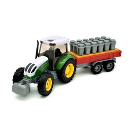 CLASSIC COUNTRY from Peterkin | Tractor & Trailer Toy Vehicle | 28cm Green Tractor with opening bonnet and detachable urn trailer and free wheeling action | 1:32 Scale | Diecast Vehicles | Ages 3+