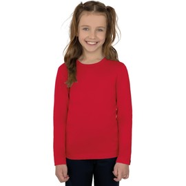 Trigema Trigema Mädchen Langarm-Shirt-T-shirt Bambina, Rosso (kirsch 036), 6 anni