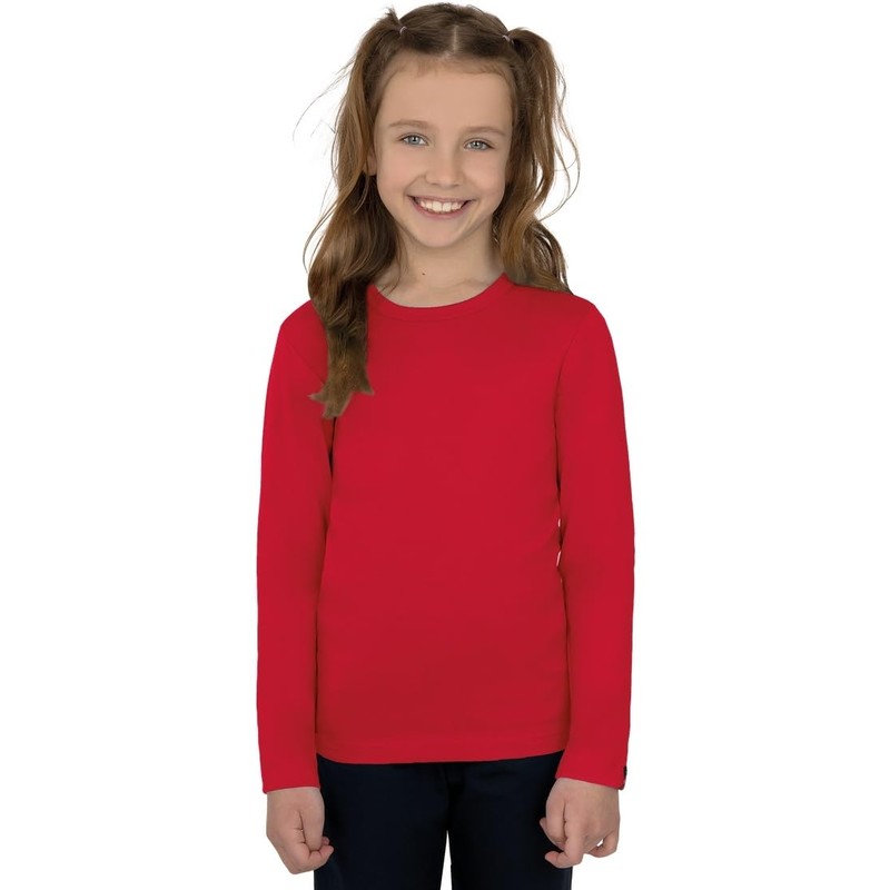 Trigema Trigema Mädchen Langarm-Shirt-T-shirt Bambina, Rosso (kirsch 036), 6 anni