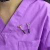 2-Set of Metal Silver and Golden Reflex Hammer Brooch White