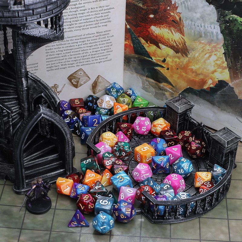 QMay DND Dice Set 20 X 7 Polyhedral Dice (140pcs)