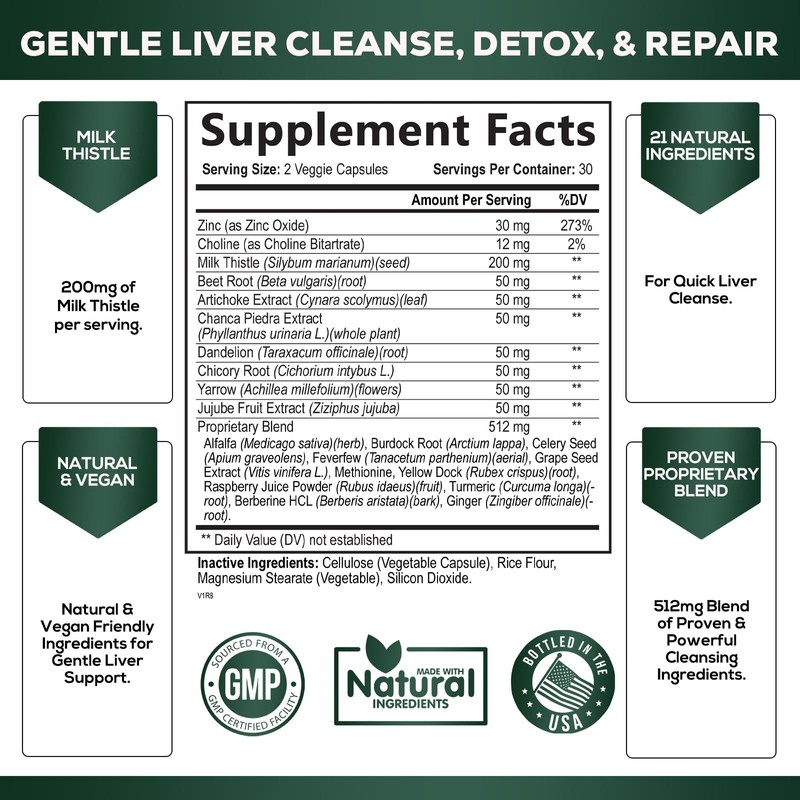 Liver Cleanse Detox & Repair Formula - Herbal Liver Support