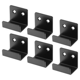 sourcing map 6Pcs Mounting Bracket, 40x35mm Stainless Steel Tile Display Wall Hanger, Wall Mounted Hook Fastener Bracket for Mirrors Picture Frames, Black