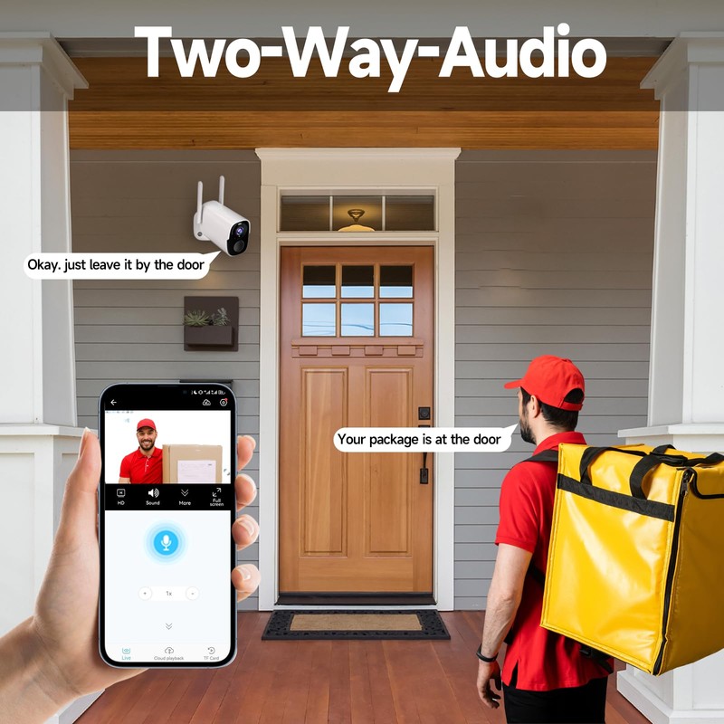 ELECCTV 2K QHD Solar Security Cameras Wireless Outdoor WiFi, 12000mah