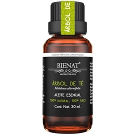 BIENAT AROMATERAPIA Aceite Esencial de Árbol de té 30mL | 100% Puro y Concentrado | Ideal para Difusor de Aromas, Humidificador, Aromaterapia, Masajes, Meditación, Jabones y Velas | Esencia Natural en Gotas