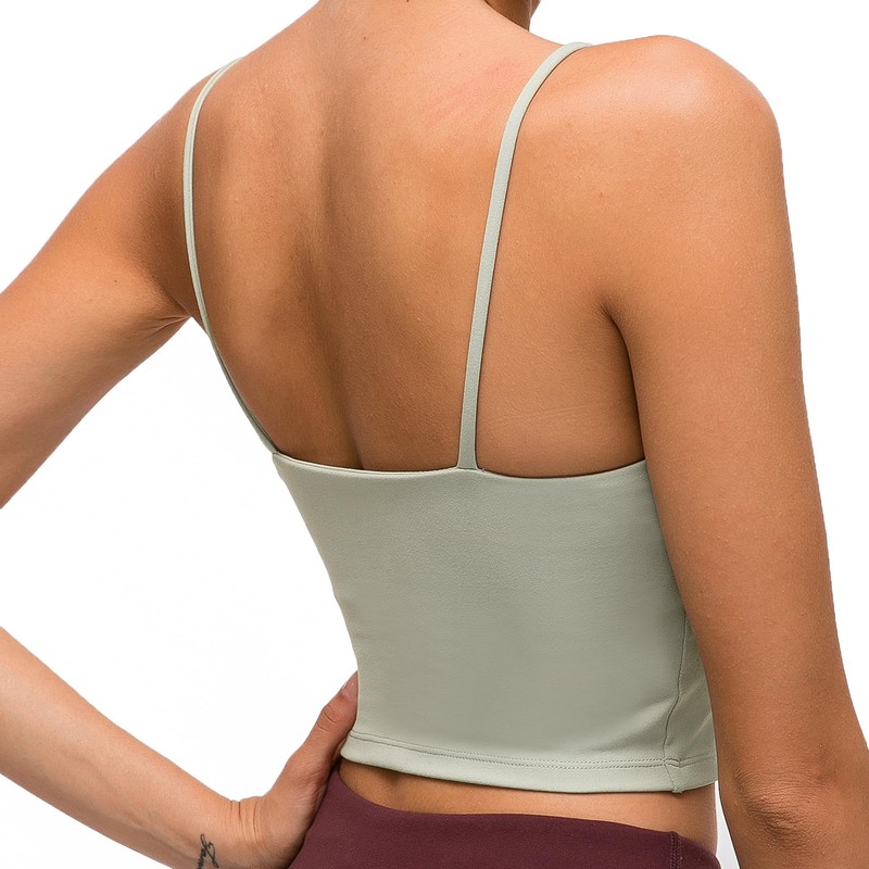 Lemedy brasier deportivo acolchado para mujer, playera sin mangas de