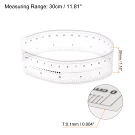 HARFINGTON 2pcs Film Flexible Ruler 12 Inch 0.1mm Scale PET Plastic Folding Straight Ruler Calibration Soft Ruler Measuring Tool for Factory, Transparent