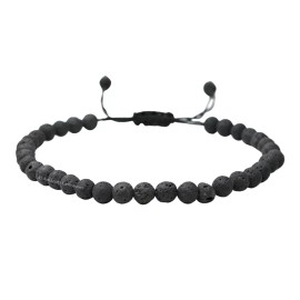 Amazing Gemstones Lava Stone Anklet (Without Knotted) - 6mm Bead Anklet