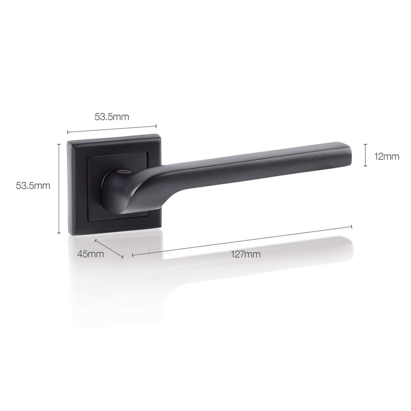 Yale Square Door Handle 7 Black Siena Euro Cylinder Passage