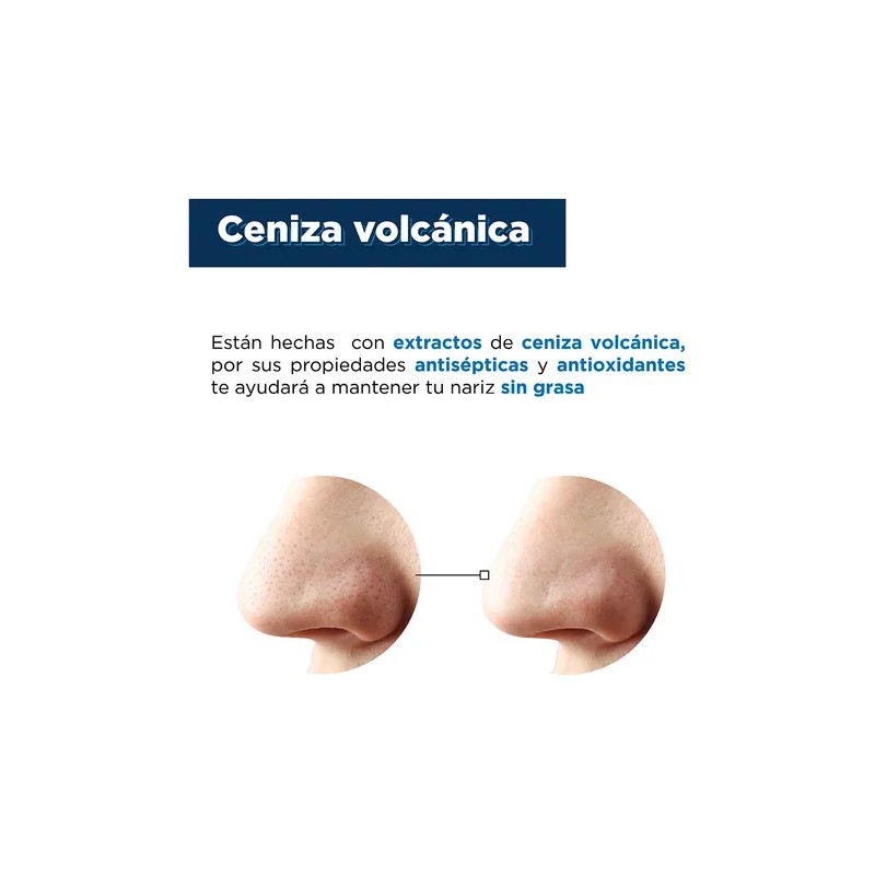 Miniso Paquete Bandas Nasales Hombre Barro Volcánico 10pzs