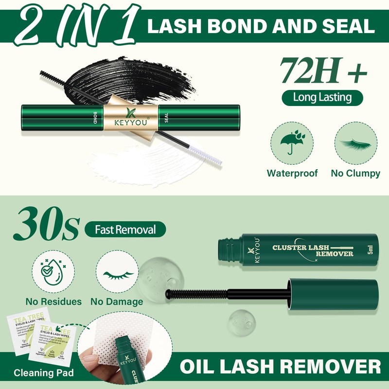 DIY Lash Extension Kit KEYYOU 300Pcs Individual Eyelash Extension Kit