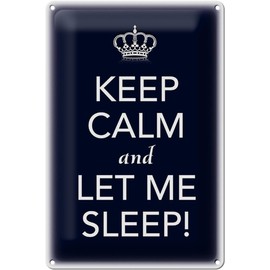 Schild Blech 20x30cm - Made in Germany - Spruch Keep Calm and let me sleep Metall Deko Blechschild