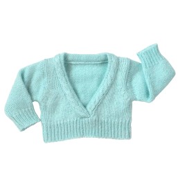 Unbranded Aqua Blue V-neck Sweater | Fits Most 18" Girl Dolls | 18 Inch Doll Clothes