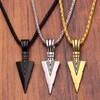 Arrowhead Pendant Necklace - Color: Black