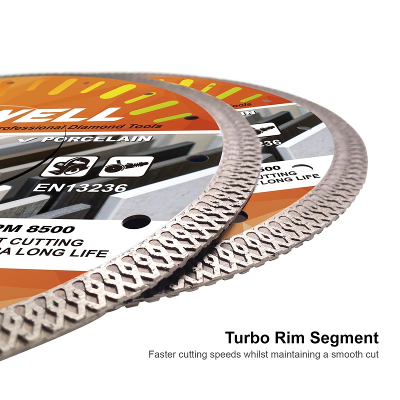 FEWELL 5 inch 2 PCS Diamond Porcelain Tile Saw Blade