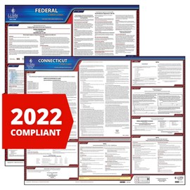 2022 Connecticut and Federal Labor Law Poster Set (English, CT State) - OSHA Compliant Laminated Posters