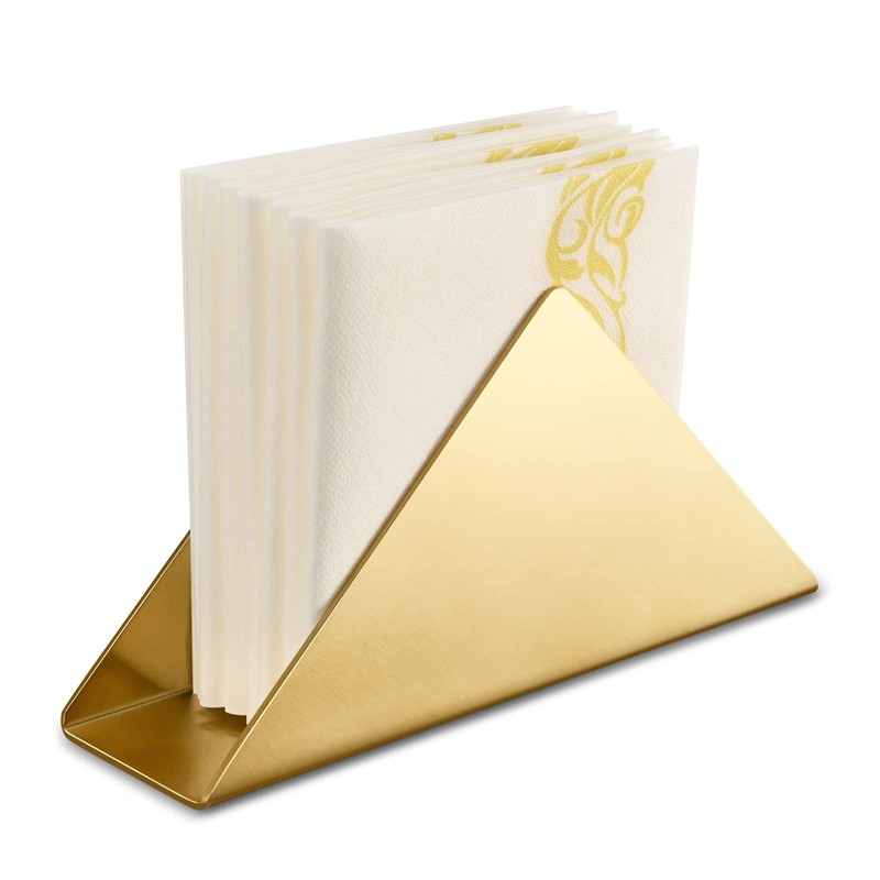 Gold Stainless Steel 304# Napkin Holder, Triangle Cocktail Napkin Dispenser