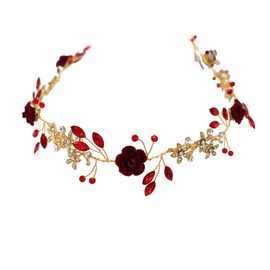YAZILIND Women's Rhinestone Flower Headband Women Flower Wreath Bridesmaid Bridal Flowers Hair Accessories, Alloy, Zircon, Rhinestone
