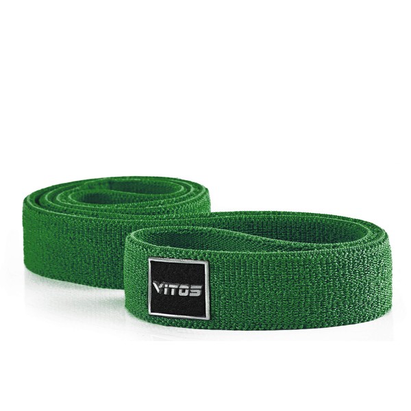 Vitos Fitness Polyester V-Power Band | Allergy Prevention Snap Proof Pull Up Assist Heavy Duty Resistance Mobility Lifting Perfect Body Stretching Training (#4 Heavy, Green)