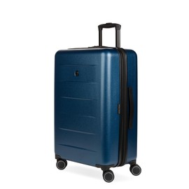 SwissGear 8020 Eclipse Hardside Expandable Luggage with Spinner Wheels, Navy, Checked-Medium 24-Inch