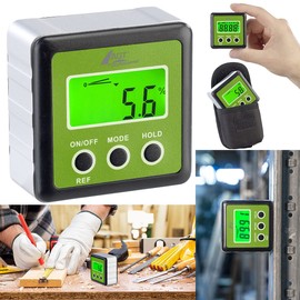 AGT Professional Inclinometer: Digital Protractor, Illuminated LCD Display, Aluminium, IP54, 0-360° (Spirit Level, Digital Inclinometer, Angle Measurement)