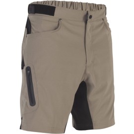 ZOIC Ether Short - 9" Inseam + 7" Essential Liner Men's Mountain Bike Cycling Shorts, Tan, X-Large