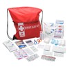 MFASCO First Aid Backpack (Red) - Emergency Kit, Fully Stocked,