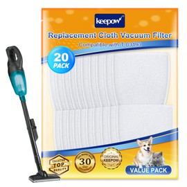 KEEPOW Vacuum Filters Compatible with Makita T-03193 Replacement Vacuum Filter Cloth for XLC02 LC01 BCL180 443060-3 Vacuums, 20 Pack