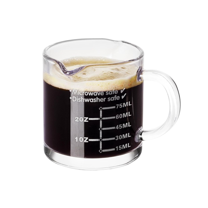 Ackers Etched Scale Espresso cup with Handle, Thickened Bottom and