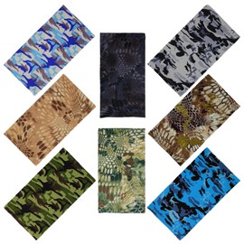 SMEHCF 8 Cooling Neck Gaiters Multi-Purpose Bandanas for Men and Women, 8 Cooling Neck Gaiters Camouflage Python, Unit size