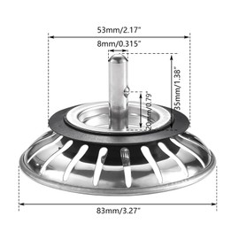 Kitchen Sink Strainer Plug 2PCS, Stainless Steel Sink Plug Replacement for UK Sinks, for Food Waste/Hair Catcher, Hole Diameter 83mm