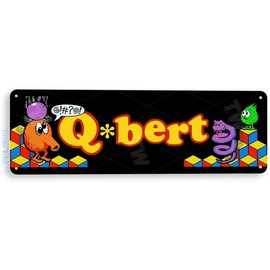 Tinworld Tin Sign: Arcade Q-Bert Game Room Marquee Metal Decor Retro Console Cave A840