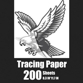 Papel de caligrafía, papel de caligrafía, 200 unidades, tamaño A4, papel de rastreo de artistas, color blanco, translúcido, para marcadores de tinta de lápiz (8.5 x 11.5 pulgadas)