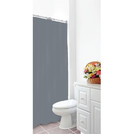Home Expressions 3 Gauge Shower Curtain Liner – 70 x 72 Vinyl Shower Curtain with Rustproof Metal Grommet and 3 Magnetic Weights – Odor Free and Compatible with Standard Showers. (Grey)