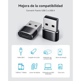 USB 3.0 Adapter, USB C Female to USB 3.0 A Male Converter, 10Gbps High Speed Data Transmission Adapter, Fast Charging, Small, Lightweight, Durable, Alloy, Compatible with Mobile Phones, and Computers