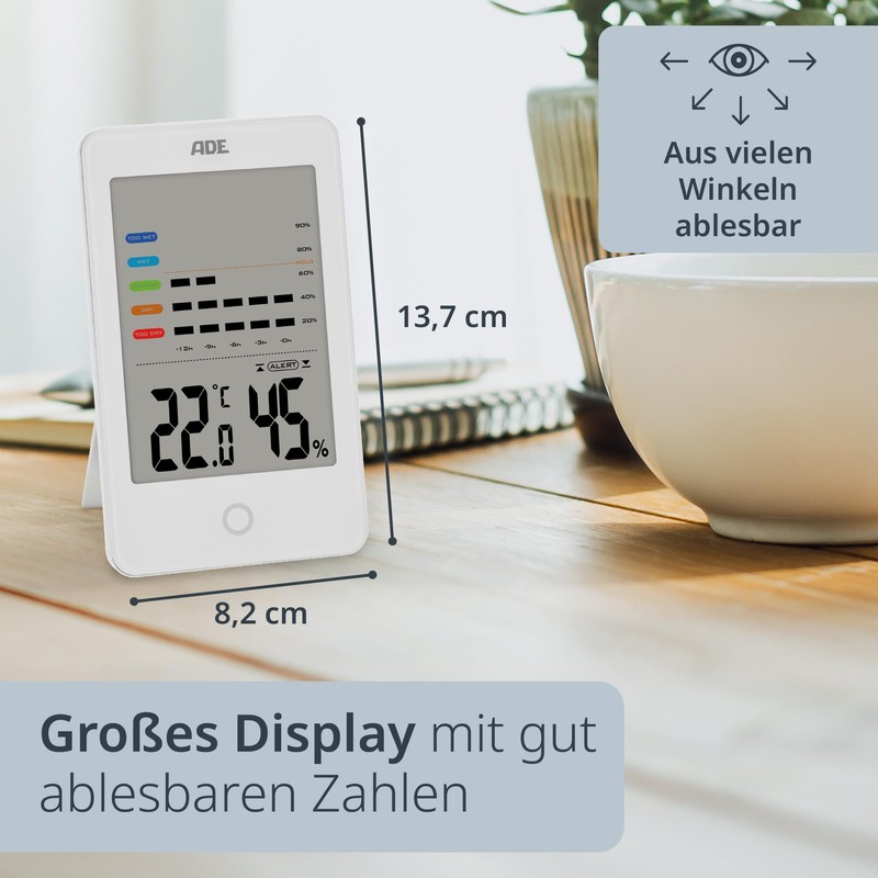 ADE Digital Hygrometer Indoor with Mould Alarm | Moisture Meter