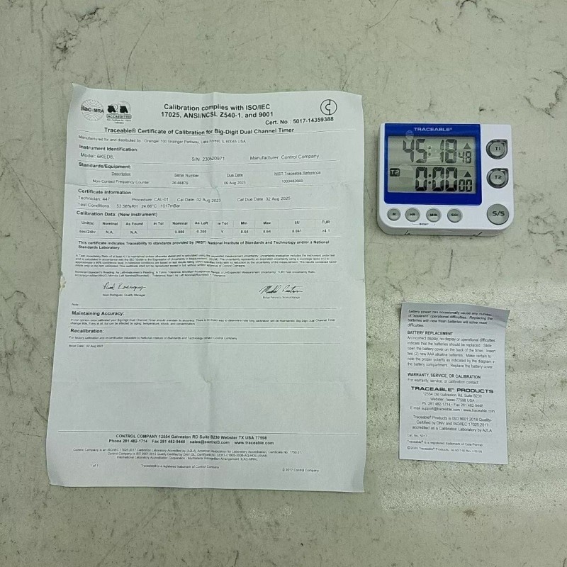 Traceable 5017 Flashing LED Alert Big-Digit Timer Dual Channel *NEW