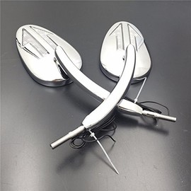 XKMT-Chrome Integrated Arrows LED Turn Signals Side Mirrors Compatible With 1997-Later H-D Model(excepte VRSCF,XG,XL1200X,FXCWC,2014-Later Touring) 2014-later Road King Models [B01AFU67UQ]