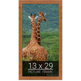 wallsthatspeak 13x29 Light Walnut Rustic Pine Picture Frame for Puzzles Posters Photos or Artwork