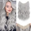 S-noilite One Piece Clip in Hair Extensions Grey 18 Inch