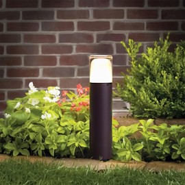 GOODSMANN Low Voltage Bollard Light 2 Watt LED Landscape Lighting 2700K Warm White Weatherproof Pathway Lights Bronze Outdoor Walkway & Sideway & Driveway Round Path Light with Cable Connector