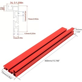JCFANTS Table Saw Miter Gauge Works w/Table Saws, Band Saw and Router Table (Red)