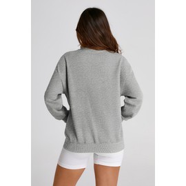 PRETTYGARDEN Women's 2025 Spring Fall Fashion Full Zip Up Sweatshirt Long Sleeve Loose Fit Trendy Casual Jacket with Pockets (Light Grey,Small)