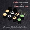 FLYUN Anime Fake Gauges Earring for Men, 6Pairs DBZ Fake