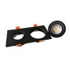 BRENDAXIN Square Black Double-Head GU10 Downlight housing, recessed Spotlight Frame,