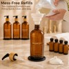 TBWIND 4 Pack 16oz Amber Glass Shampoo Dispenser Set with